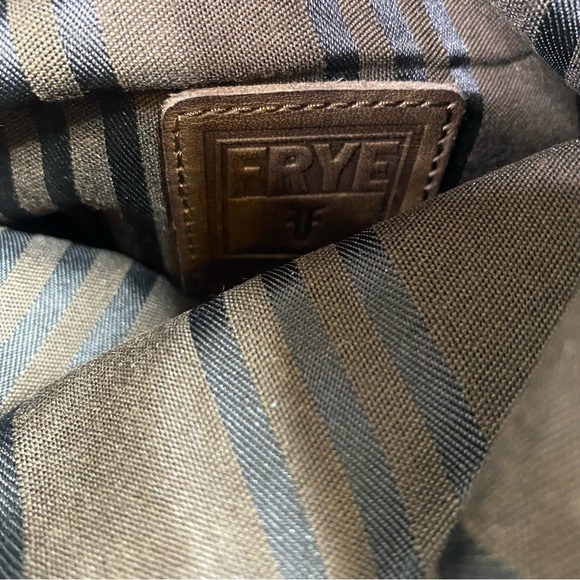 Frye Melissa Foldover Dark Brown Distressed Leather Crossbody Bag - Picture 8 of 10